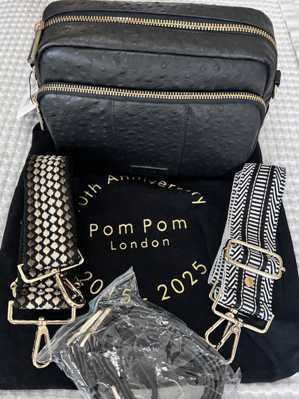 Pom Pom London Ostrich Original Plus Crossbody – Original + 3 Straps